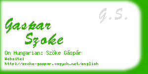 gaspar szoke business card
