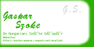 gaspar szoke business card